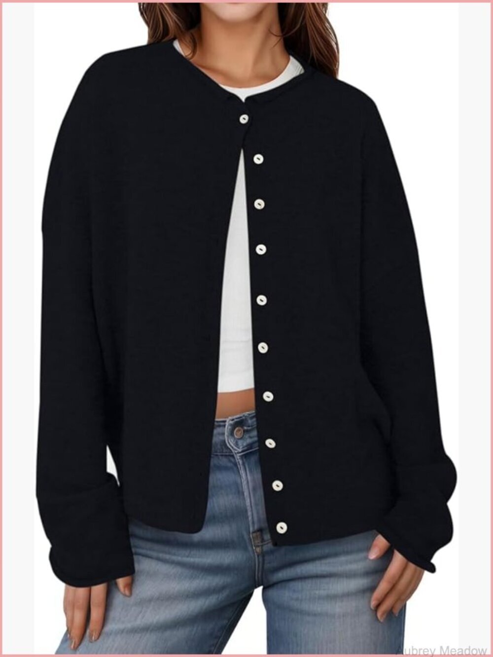 Lightweight Knit Cardigan with Rolled Collar, Long Sleeve Open Front Sweater